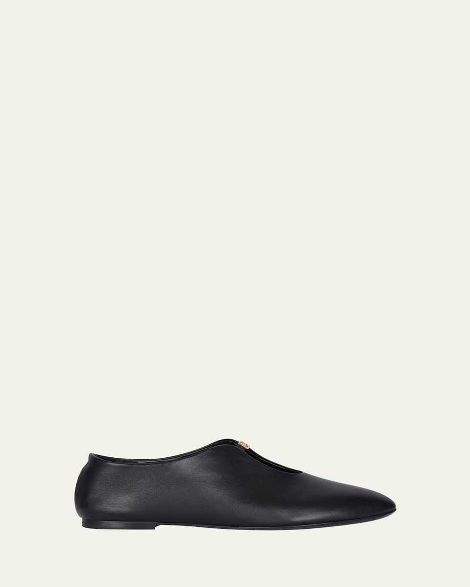 4G Liquid Leather Ballerina Flats